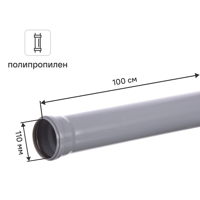 Труба для внутренней канализации РТП 110x2.7 мм 1 м полипропилен
